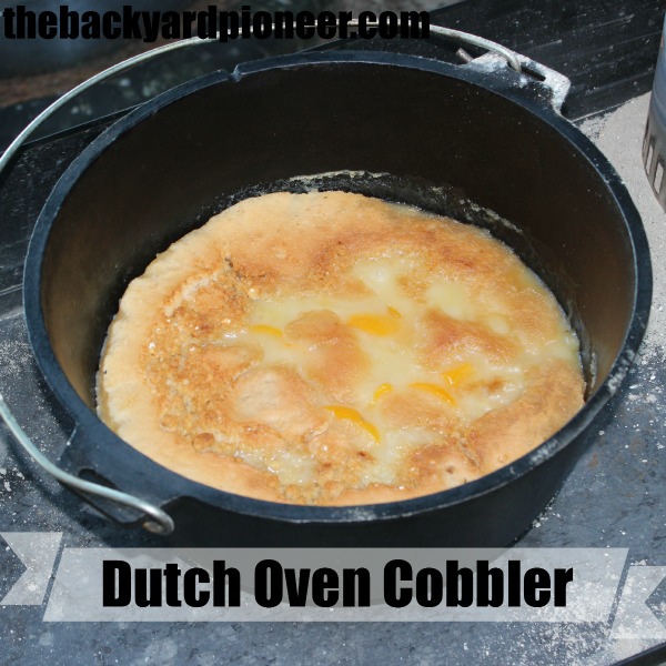 Dutch Oven Peach Cobbler for Camping